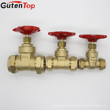 Gutentop China Proveedor 15mm-32mm Compresión Conector Válvula de Compuerta de Latón